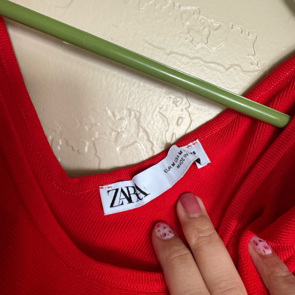 Vibrant Red Ruffled Top - Picture 2 of 3